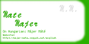 mate majer business card
